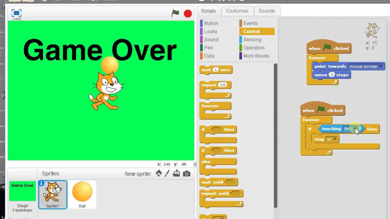 How To Put Game Over After Losing Lives In Scratch